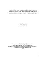 The long term effects of behavioral interventions on condom use and sexually transmitted infections among female brothel based sex workers in singapore, 1994 2002 