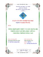 tổng hợp kiến thức và xây dựng hệ thống bài tập hóa học lớp 10  chương trình nâng cao