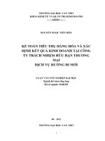 kế toán tiêu thụ hàng hóa và xác định kết quả kinh doanh tại công ty trách nhiệm hữu hạn thương mại dịch vụ hướng đi mới