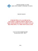 ảnh hưởng của sự bổ sung vitamin e trong khẩu phần lên khả năng sinh sản của thỏ cái lai địa phương và thỏ new zealand