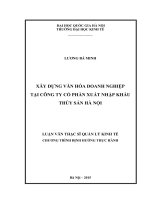 Xây dựng văn hóa doanh nghiệp tại công ty cổ phần xuất nhập khẩu thủy sản hà nội 