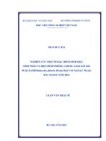 nghiên cứu một số đặc điểm sinh học, sinh thái và biện pháp phòng chống loài sâu đo ngài xanhthalassodes falsaria (prout) hại vải tại lục ngạn, bắc giang năm 2014
