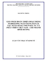 giải pháp hoàn thiện hoạt động marketing ngân hàng bán lẻ tại ngân hàng tmcp đầu tư và phát triển việt nam  chi nhánh bình dương
