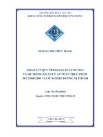 khảo sát quy trình sản xuất đường và hệ thống quản lý an toàn thực phẩm iso 220002005 tại xí nghiệp đƣờng vị thanh