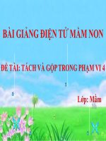 Bài giảng điện tử mầm non lớp Mầm đề tài Tách và gộp trong phạm vi 4