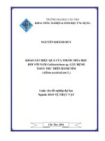 khảo sát hiệu quả của thuốc hóa học đối với nấm colletotrichum sp  gây bệnh thán thư trên hành tím (allium ascalonicum l )