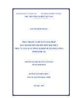 Thực trạng và đề xuất giải pháp đẩy nhanh tiến độ dồn điền đổi thửa phục vụ sản xuất nông nghiệp huyện đô lương, tỉnh nghệ an