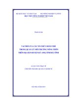 vai trò của các tổ chức đoàn thể trong quản lý môi trường nông thôn trên địa bàn huyện kỳ anh, tỉnh hà tĩnh