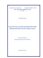 Giải quyết việc làm cho thanh niên nông thôn trên địa bàn huyện tân yên, tỉnh bắc giang