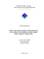 phân tích hoạt động kinh doanh của công ty cổ phần lương thực thực phẩm vĩnh long