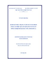 đánh giá thực trạng và đề xuất giải pháp nâng cao hiệu quả sử dụng đất sản xuất nông nghiệp huyện bắc yên, tỉnh sơn la