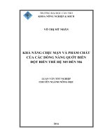 khả năng chịu mặn và phẩm chất của các dòng nàng quớt biển đột biến thế hệ m5 đến m6