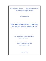 Phát triển thị trường xuất khẩu hàng dệt may của công ty cổ phần may 10