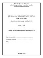 ĐỀ THI KHẢO SÁT LỚP TIẾNG ANH 10 MỚI 2014 2015