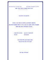 Nâng cao chất lượng lao động trong doanh nghiệp nhỏ và vừa tại khu công nghiệp trên địa bàn tỉnh bắc giang