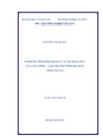 đánh giá tình hình quản lý và sử dụng đất của các nông – lâm trường trên địa bàn tỉnh lào cai