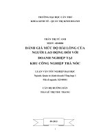 đánh giá mức độ hài lõng của người lao động đối với doanh nghiệp tại khu công nghiệp trà nóc
