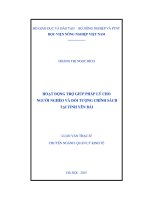 Hoạt động trợ giúp pháp lý cho người nghèo và đối tượng chính sách tại tỉnh yên bái