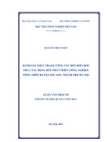 Đánh giá thực trạng công tác dồn điền đổi thửa tác động đến phát triển nông nghiệp, nông thôn huyện sóc sơn, thành phố hà nội