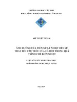 ảnh hưởng của tiền xử lý nhiệt đến sự thay đổi cấu trúc của cà rốt trong quá trình chế biến nhiệt