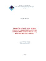 ảnh hưởng của các mức bổ sung lá dâm bụt (hibiscus rosa sinensis) lên quá trình sinh khí mêtan (ch4) bằng phương pháp in vitro