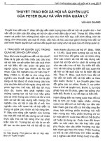 Thuyết trao đổi xã hội và quyền lực của peter blau và văn hóa quản lý