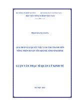 giải pháp giải quyết việc làm cho thanh niên nông thôn huyện yên khánh, tỉnh ninh bình