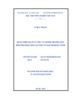 hoàn thiện quản lý thu và chi bồi thường bảo hiểm phi nhân thọ tại công ty bảo minh bắc ninh