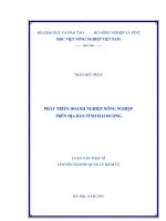 phát triển doanh nghiệp nông nghiệp trên địa bàn tỉnh hải dương