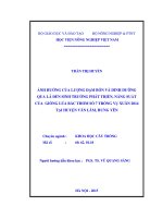 ảnh hưởng của lượng đạm bón và dinh dưỡng qua lá đến sinh trưởng phát triển, năng suất của giống lúa bắc thơm số 7 trồng vụ xuân 2014 tại huyện văn lâm, hưng yên