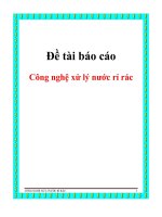 Đề tài công nghệ xử lý nước rỉ rác