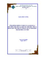 tình hình nhiễm vi khuẩn salmonella spp trên thịt bò tại một số chợ siêu thị và điểm giết mổ nhỏ lẻ thuộc quận ninh kiều thành phố cần thơ