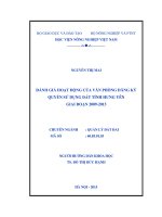 Đánh giá hoạt động của văn phòng đăng ký quyền sử dụng đất tỉnh hưng yên giai đoạn 2009 2013