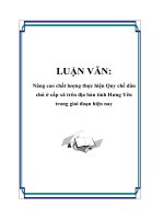 Nâng cao chất lượng thực hiện quy chế dân chủ ở cấp xã trên địa bàn tỉnh hưng yên trong giai đoạn hiện nay