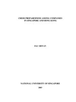 Crisis preparedness among companies in singapore and hong kong 