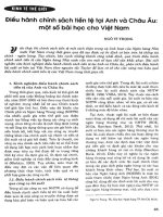 Điều hành chính sách tiền tệ tại anh và châu âu một số bài học cho việt nam