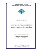 đánh giá hệ thống nhận diện thương hiệu xoài cao lãnh