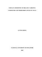 Surface chemistry of organic carbonyl compounds and their derivatives on ni (111 
