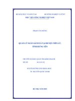 quản lý ngân sách xã tại huyện tiên lữ,tỉnh hưng yên