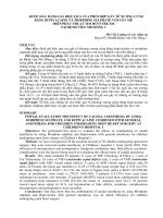 BƯỚC  đầu   ĐÁNH gía   HIỆU QUẢ của PHỐI hợp  gây  mê XƯƠNG  CÙNG BẰNG BUPIVACAINE và MORPHINE SULPHATE với gây mê TRÊN PHẪU THUẬT TIM hở ở TRẺ EM tại BÊNH VIÊN NHI  ĐỒNG 1 