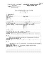 MẪU 13 KẾT QUẢ THỰC HIỆN CÂY VẤN ĐỀ TẠI CÂU LẠC BỘ