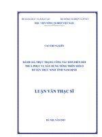 Đánh giá thực trạng công tác dồn điền đổi thửa phục vụ xây dựng nông thôn mới ở huyện trực ninh tỉnh nam định