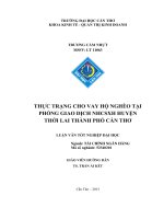 thực trạng cho vay hộ nghèo tại phòng giao dịch nhcsxh huyện thới lai thành phố cần thơ