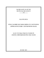 Nâng cao hiệu quả hoạt động của ngân hàng chính sách xã hội   chi nhánh hà giang 