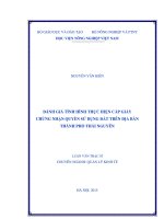 đánh giá tình hình thực hiện cấp giấy chứng nhận quyền sử dụng đất trên địa bàn thành phố thái nguyên