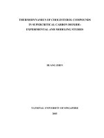 Thermodynamics of cholesterol compounds in supercritical carbon dioxide  experimental and modeling studies 