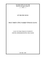 Phát triển công nghiệp tỉnh hà giang  luận văn ths  kinh doanh 