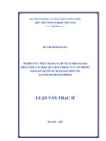 Nghiên cứu thực trạng và đề xuất một số giải pháp nâng cao hiệu quả hoạt động của văn phòng đăng ký quyền sử dụng đất một cấp tại thành phố hải phòng
