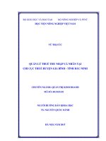 quản lý thuế thu nhập cá nhân tại chi cục thuế huyện gia bình , tỉnh bắc ninh