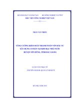 tăng cường kiểm soát thanh toán vốn đầu tư xây dựng cơ bản tại kho bạc nhà nước huyện yên dũng, tỉnh bắc giang